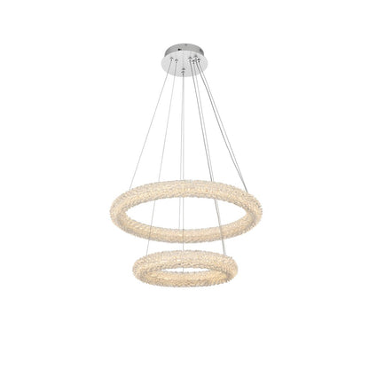 Bowen 24 inch Adjustable LED Chandelier in Chrome