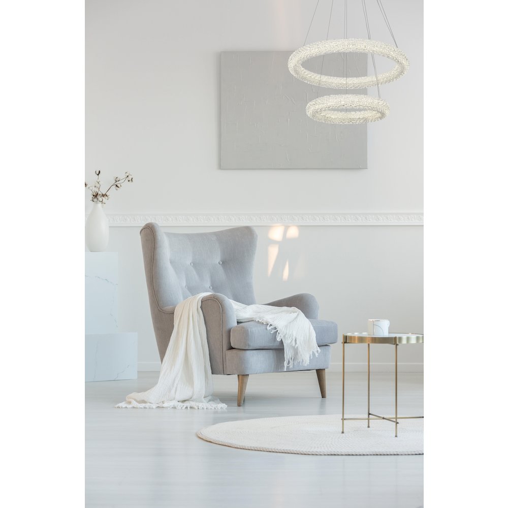 Bowen 24 inch Adjustable LED Chandelier in Chrome