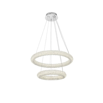 Bowen 24 inch Adjustable LED Chandelier in Chrome