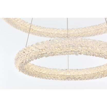 Bowen 24 inch Adjustable LED Chandelier in Chrome
