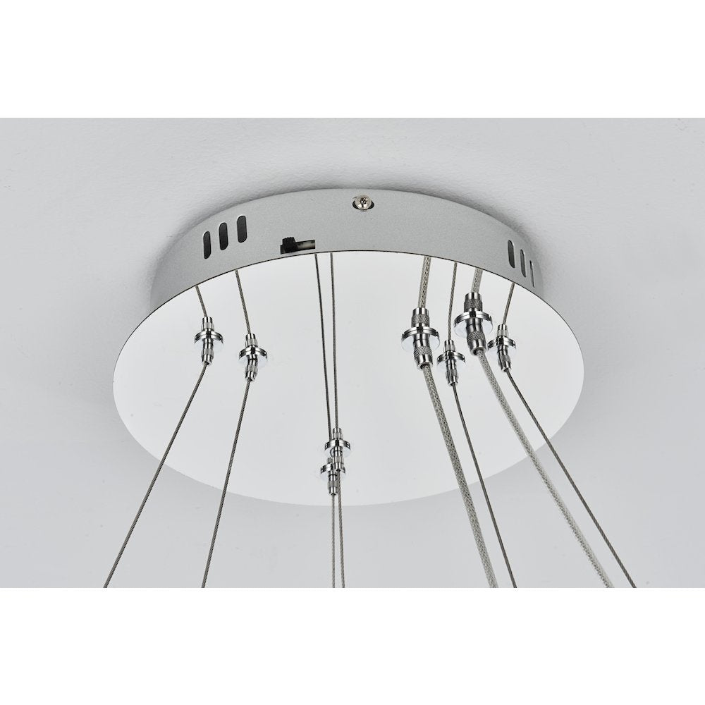 Bowen 24 inch Adjustable LED Chandelier in Chrome