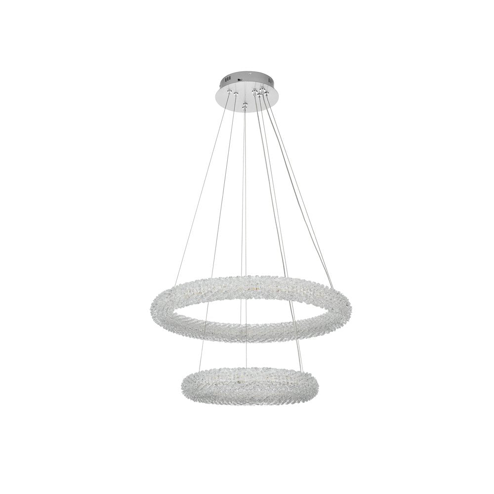 Bowen 24 inch Adjustable LED Chandelier in Chrome