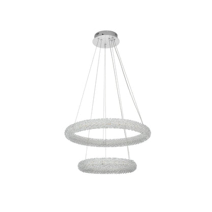 Bowen 24 inch Adjustable LED Chandelier in Chrome