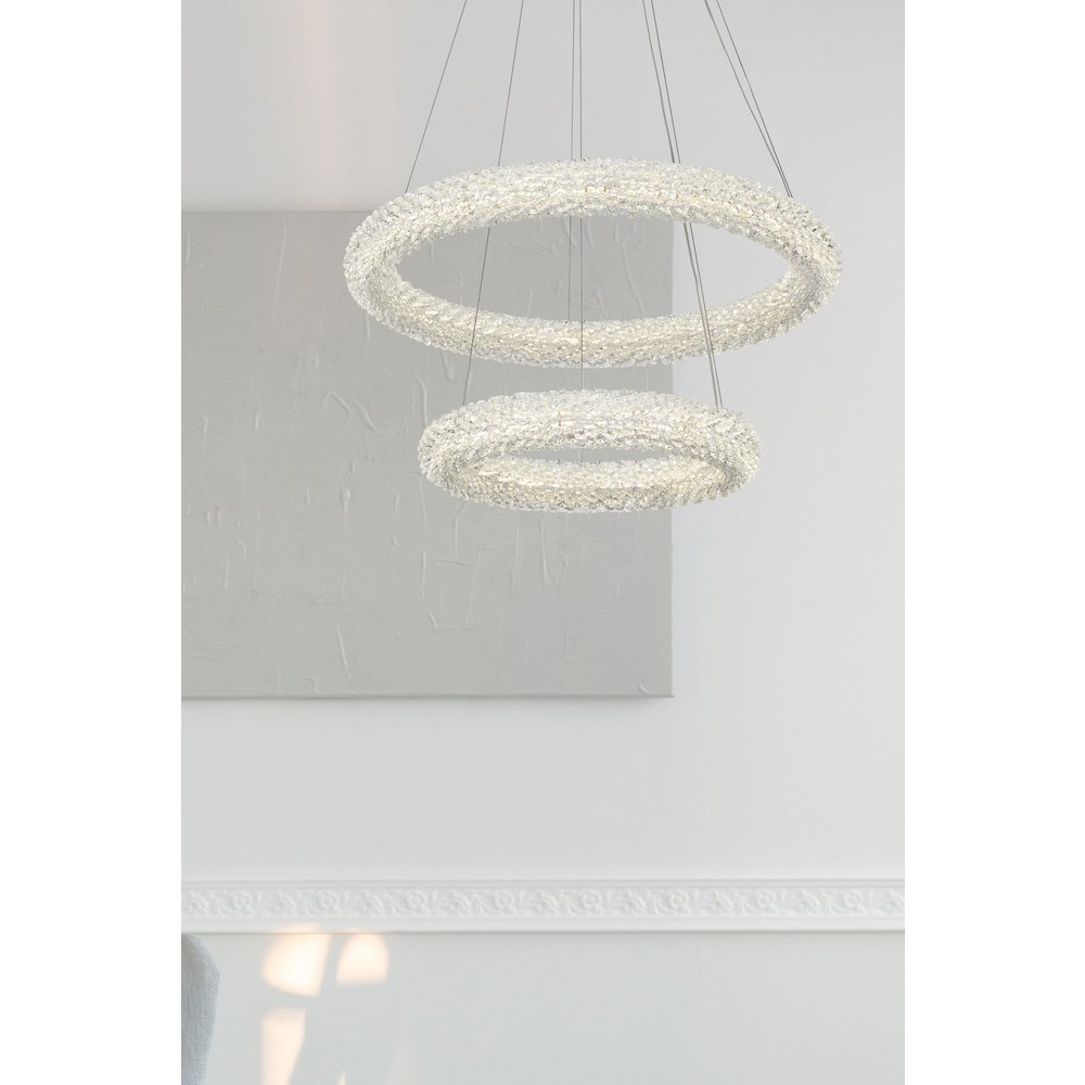 Bowen 24 inch Adjustable LED Chandelier in Chrome