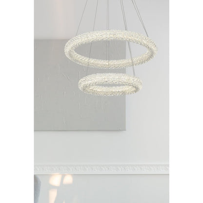 Bowen 24 inch Adjustable LED Chandelier in Chrome