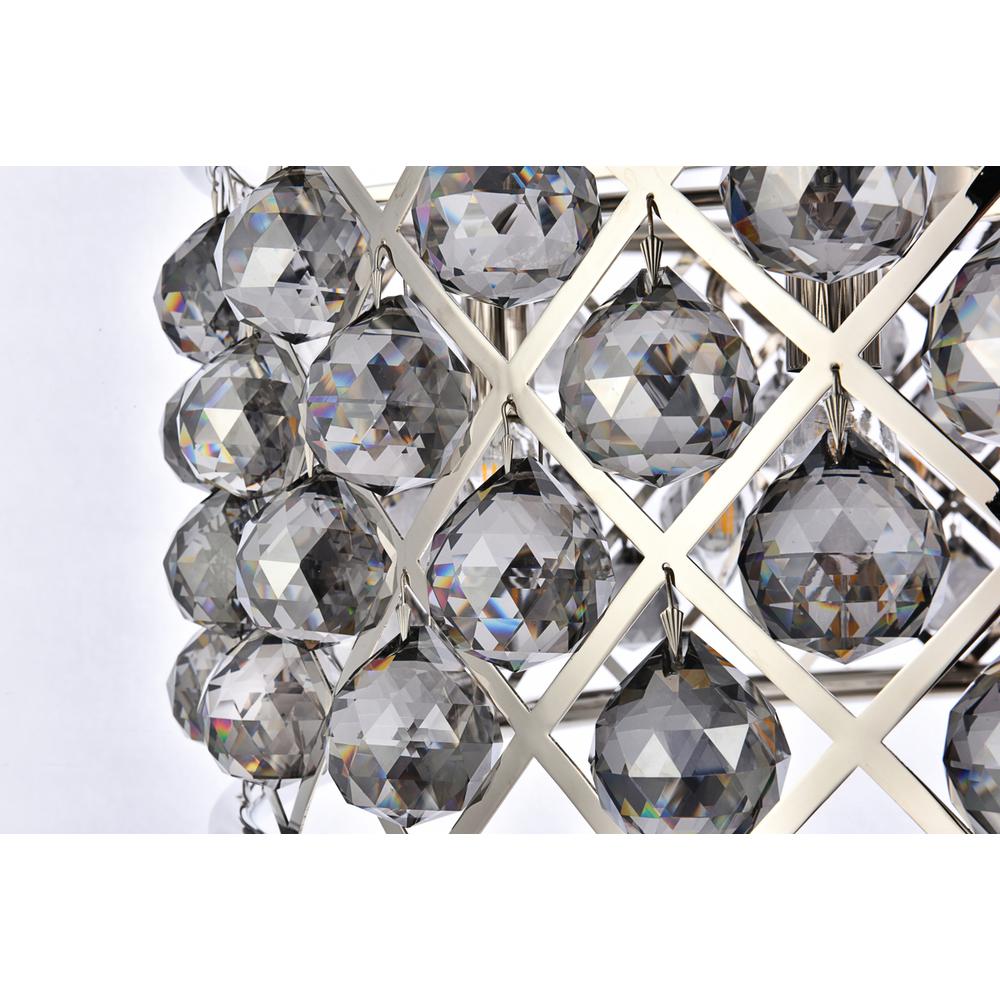 Madison 6 light polished Nickel Chandelier Silver Shade (Grey) Royal Cut Crystal