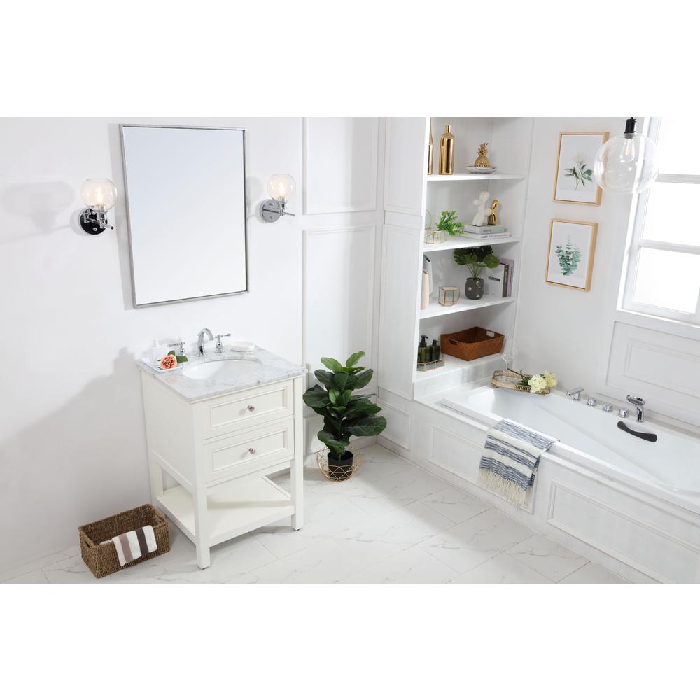 24 in. Single bathroom vanity set in White