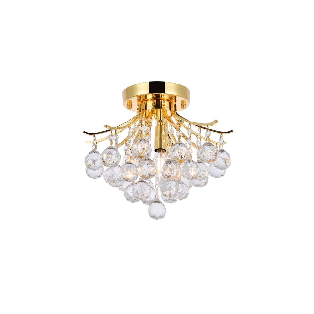 Toureg 3 light Gold Flush Mount Clear Royal Cut Crystal