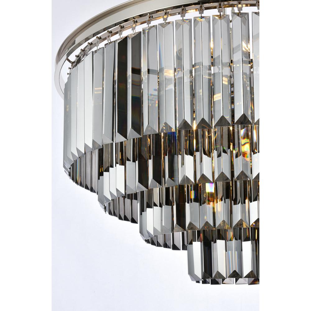 Sydney 17 light polished nickel Chandelier Silver Shade (Grey) Royal Cut Crystal