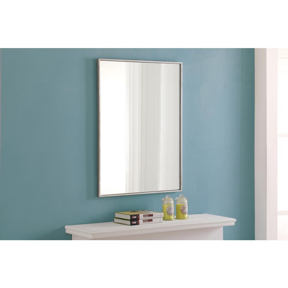 Metal frame Rectangle Mirror 24 inch Silver