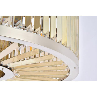 Chelsea 10 light polished nickel Chandelier Golden Teak