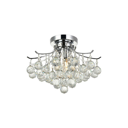 Toureg 3 light Chrome Flush Mount Clear Royal Cut Crystal