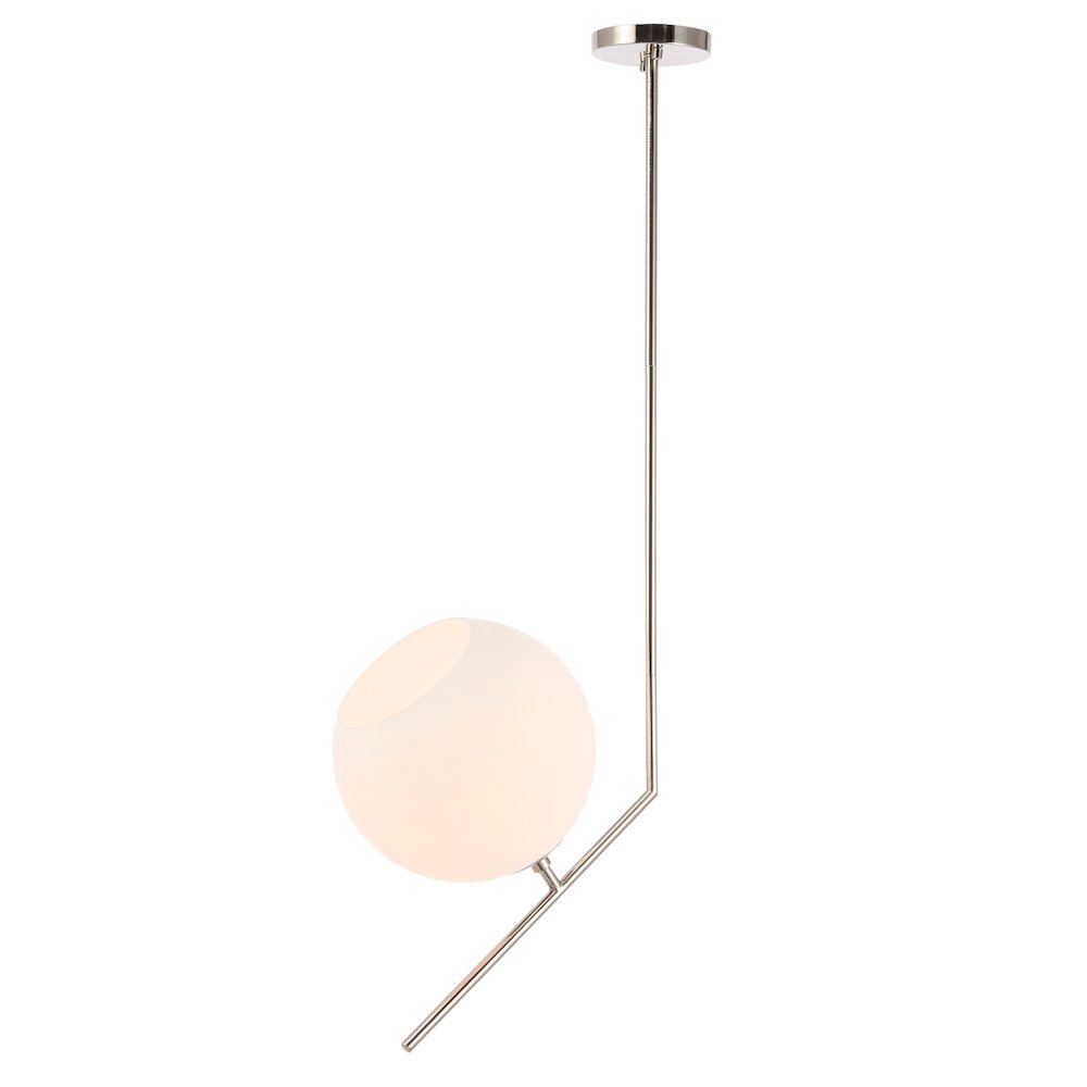 Ryland 1 Light Chrome And Frosted White Glass Pendant