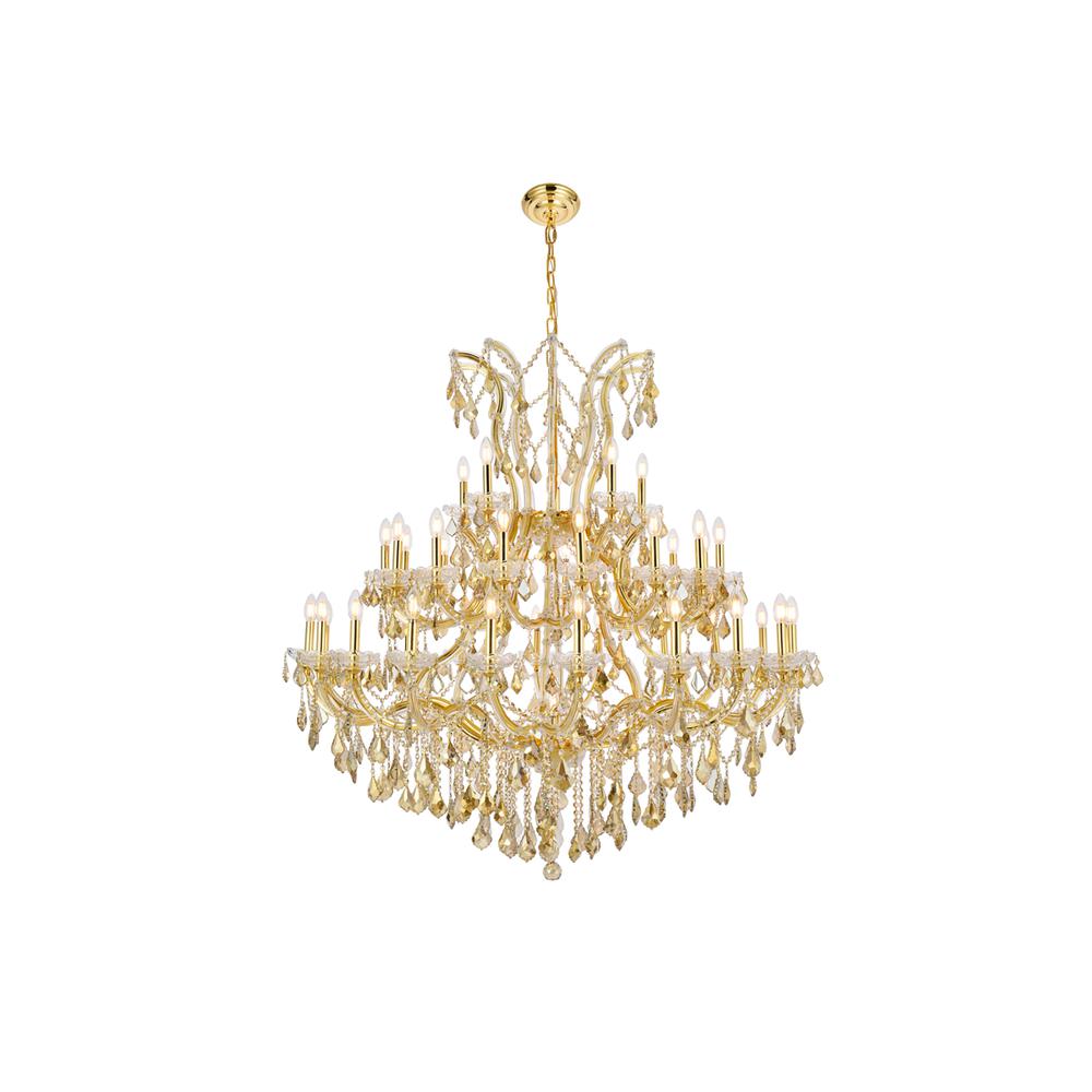 Maria Theresa 41 light Gold Chandelier Golden Teak (Smoky) Royal Cut Crystal