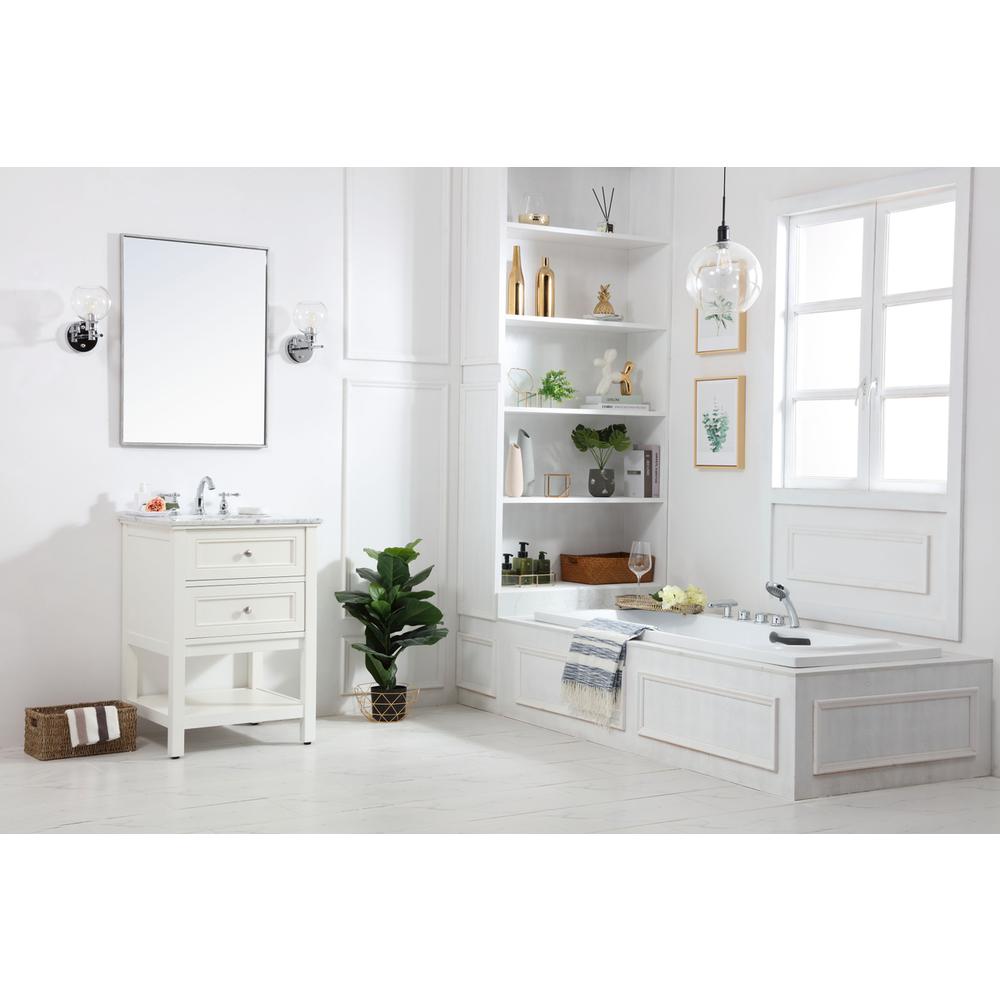 24 in. Single bathroom vanity set in White