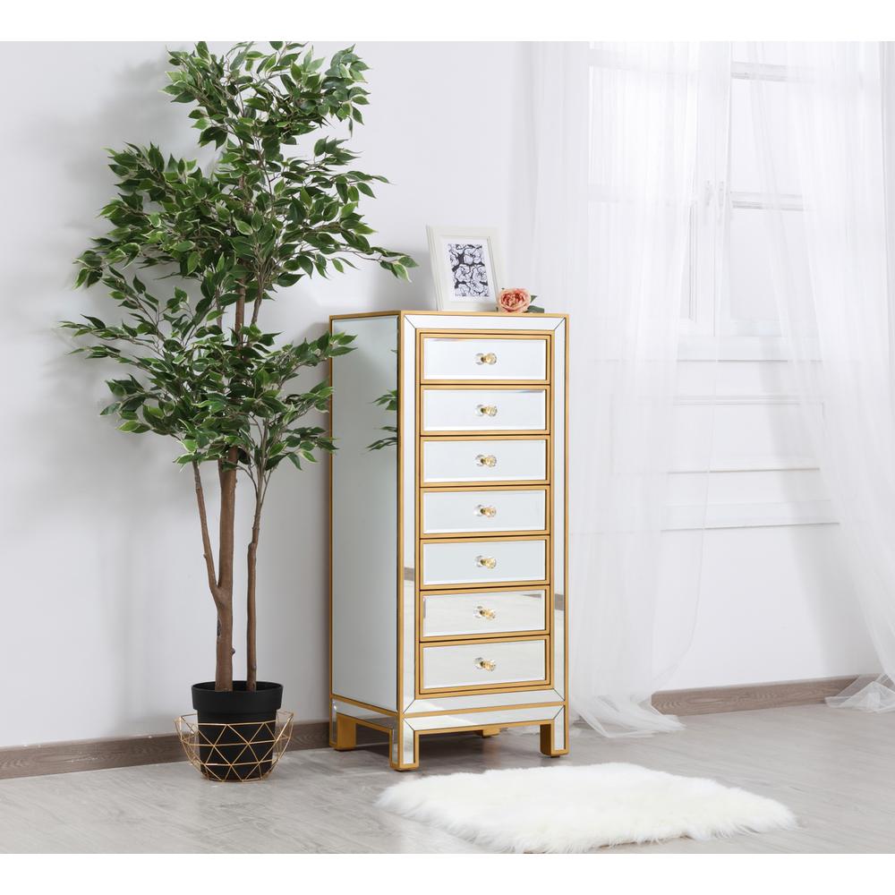 Lingerie Chest 7 drawers 18in. W x 15in. D x 42in. H in gold
