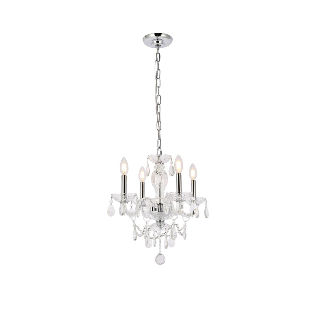 Princeton 4 light Chrome Pendant Clear Royal Cut Crystal