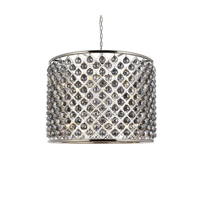 Madison 12 light polished nickel Chandelier Silver Shade