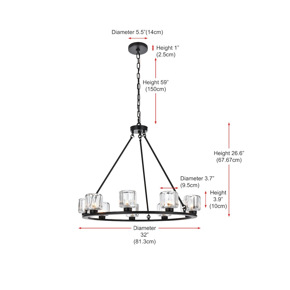Cadence 32 Inch Chandelier In Black