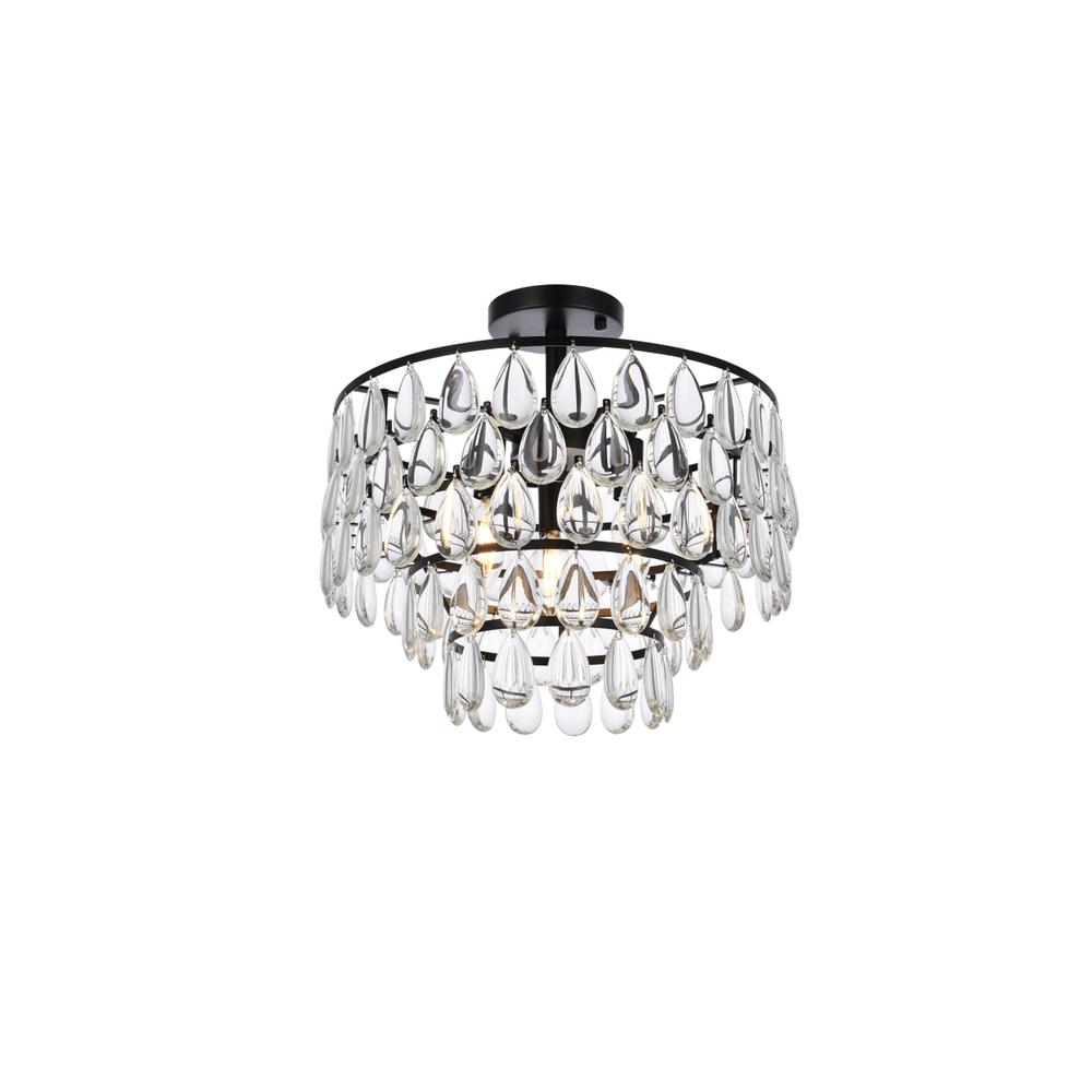 Mila 16 inch flush mount in black