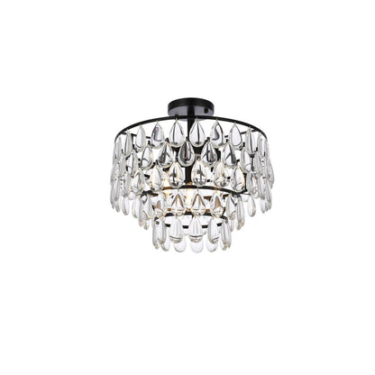 Mila 16 inch flush mount in black