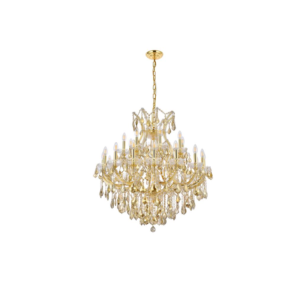Maria Theresa 24 light Gold Chandelier Golden Teak (Smoky) Royal Cut Crystal