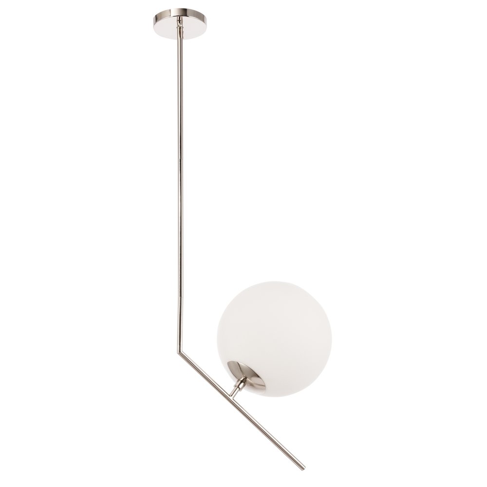 Ryland 1 Light Chrome And Frosted White Glass Pendant