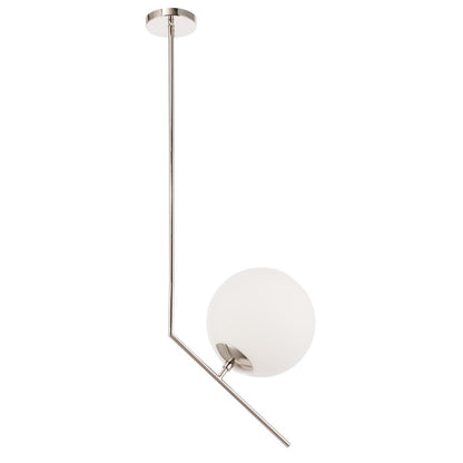 Ryland 1 Light Chrome And Frosted White Glass Pendant