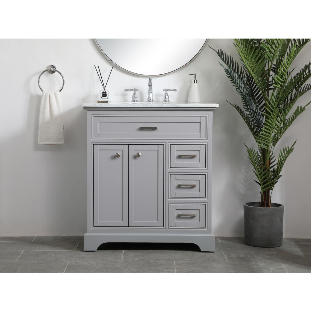 32 inch Single bathroom vanity in grey