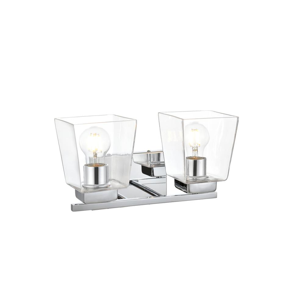 Merrick 2 light Chrome and Clear Bath Sconce