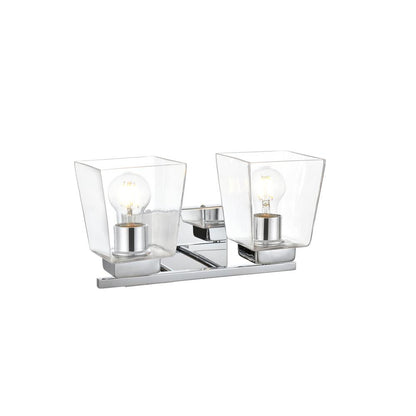 Merrick 2 light Chrome and Clear Bath Sconce