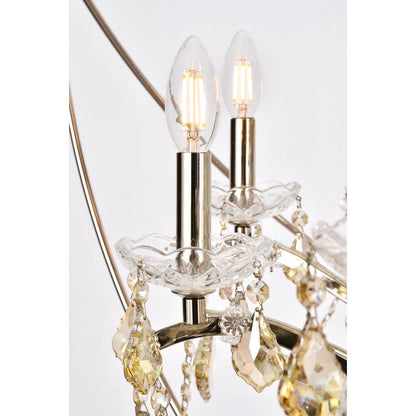 Geneva 25 light polished nickel Chandelier Golden Teak (Smoky) Royal Cut crystal