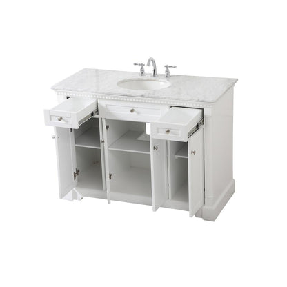 48 inch Single bathroom vanity in  White