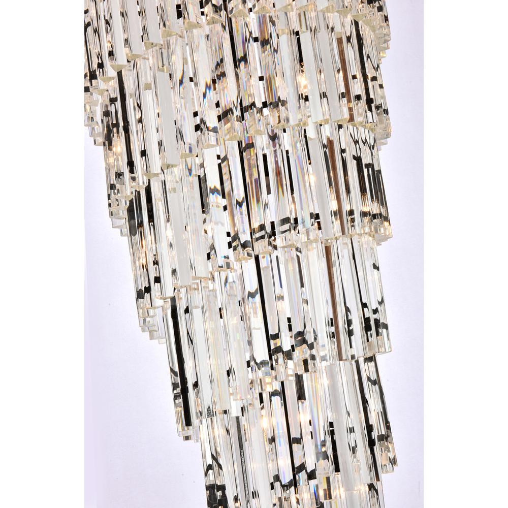 Sydney 30 inch spiral crystal chandelier in matte black