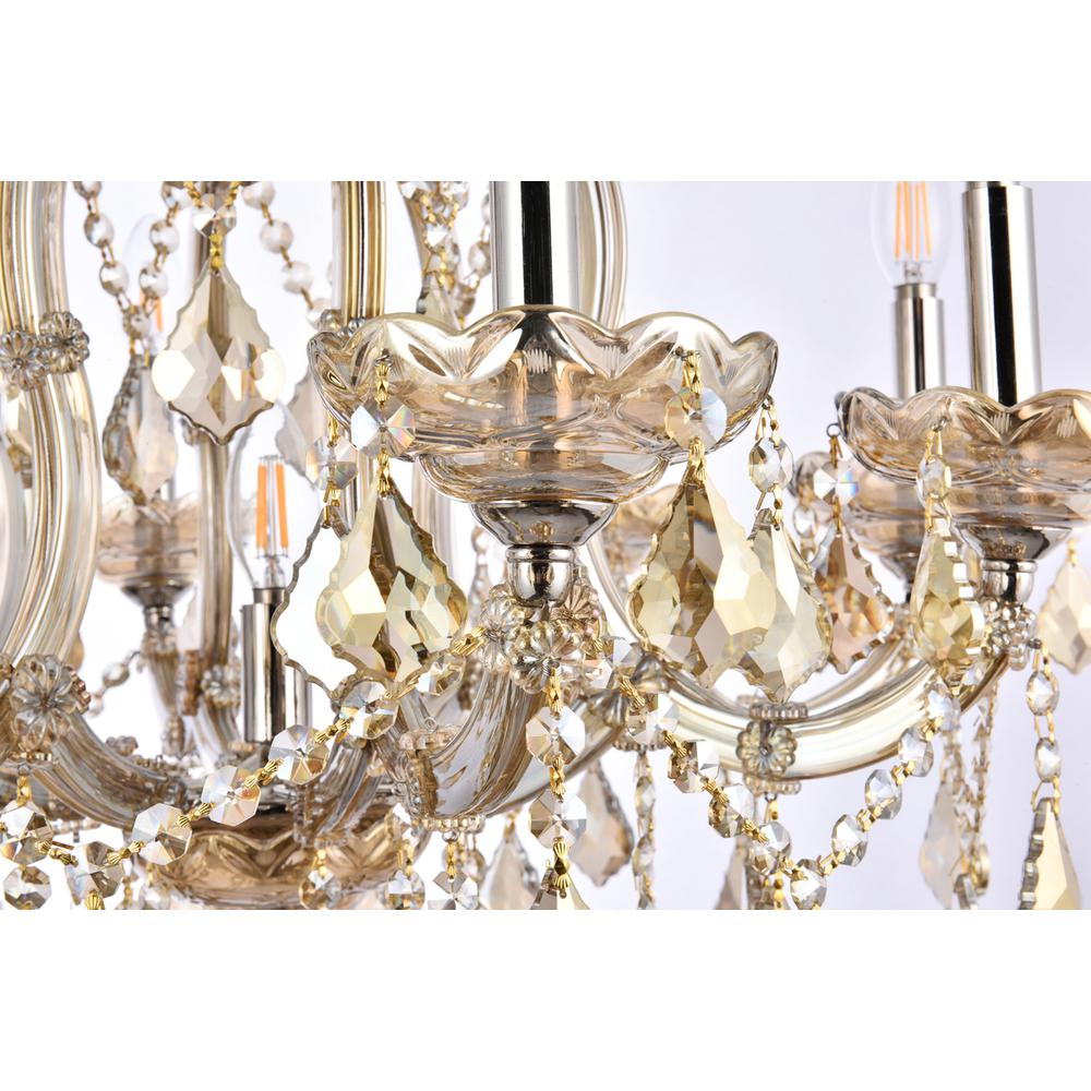 Maria Theresa 9 light Golden Teak Chandelier Golden Teak