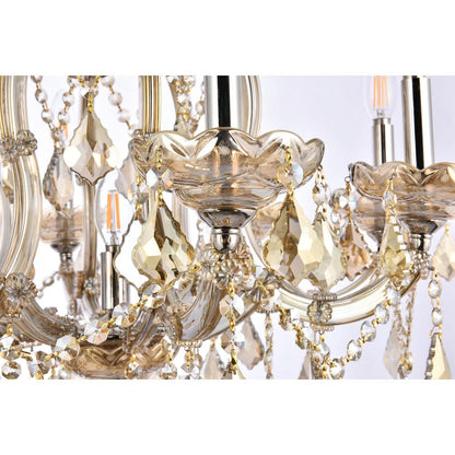 Maria Theresa 9 light Golden Teak Chandelier Golden Teak