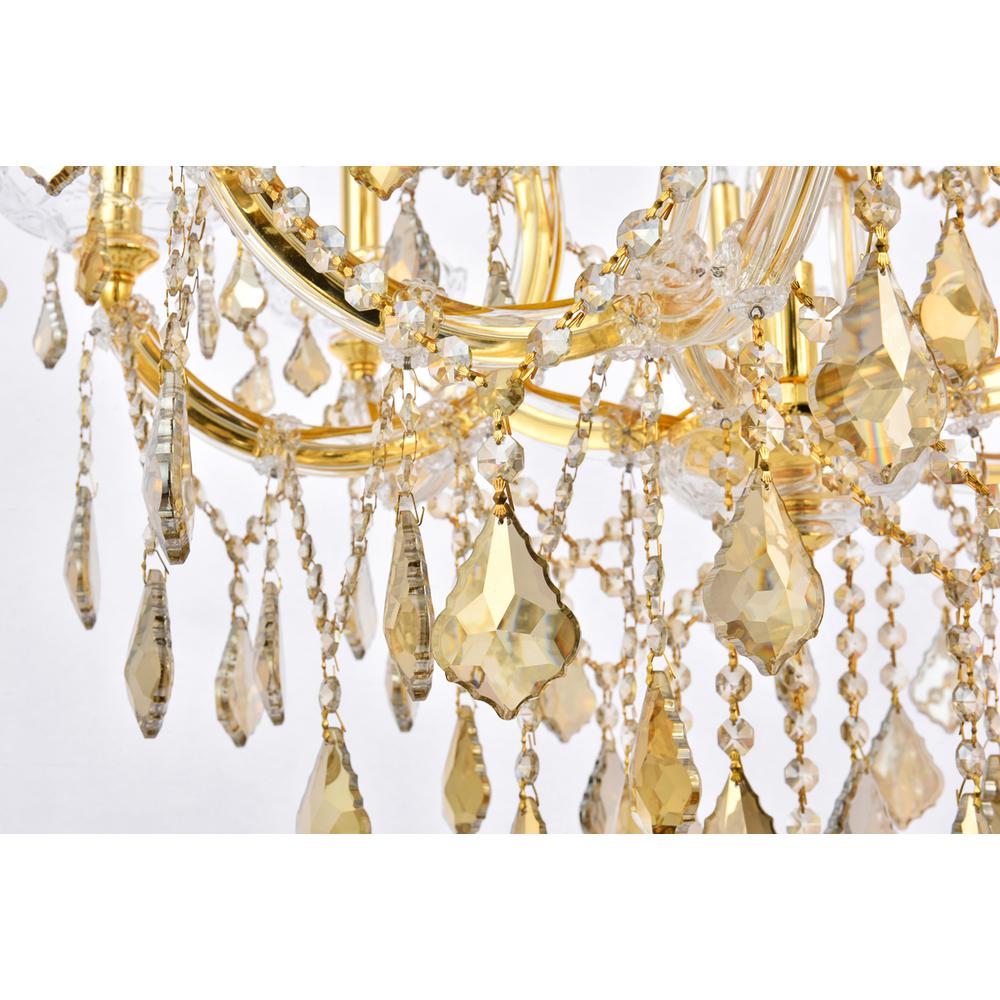 Maria Theresa 13 light Gold Chandelier Golden Teak (Smoky) Royal Cut Crystal