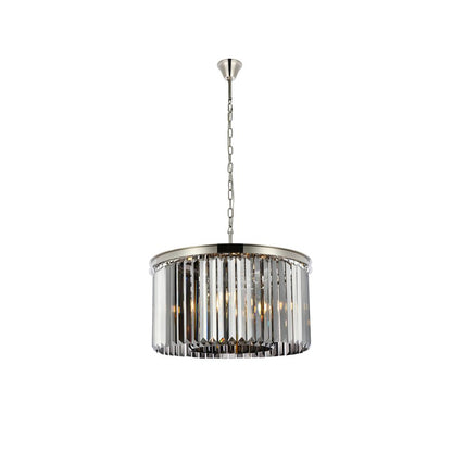 Sydney 8 light polished nickel Chandelier Silver Shade (Grey) Royal Cut Crystal