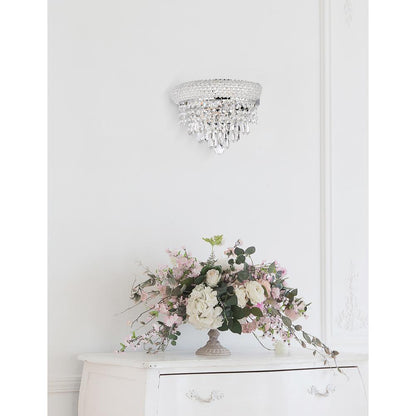 Primo 2 light Chrome Wall Sconce Clear Royal Cut Crystal