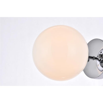 Mimi six inch dual flush mount and bath sconce in chrome with frosted glass