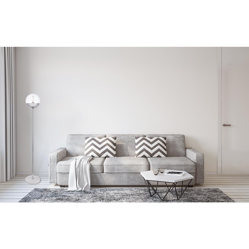 Eclipse 1 Light Chrome Floor Lamp With Clear Glass
