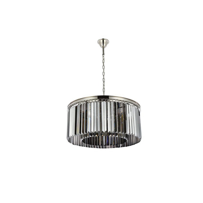 Sydney 8 light polished nickel Chandelier Silver Shade (Grey) Royal Cut Crystal