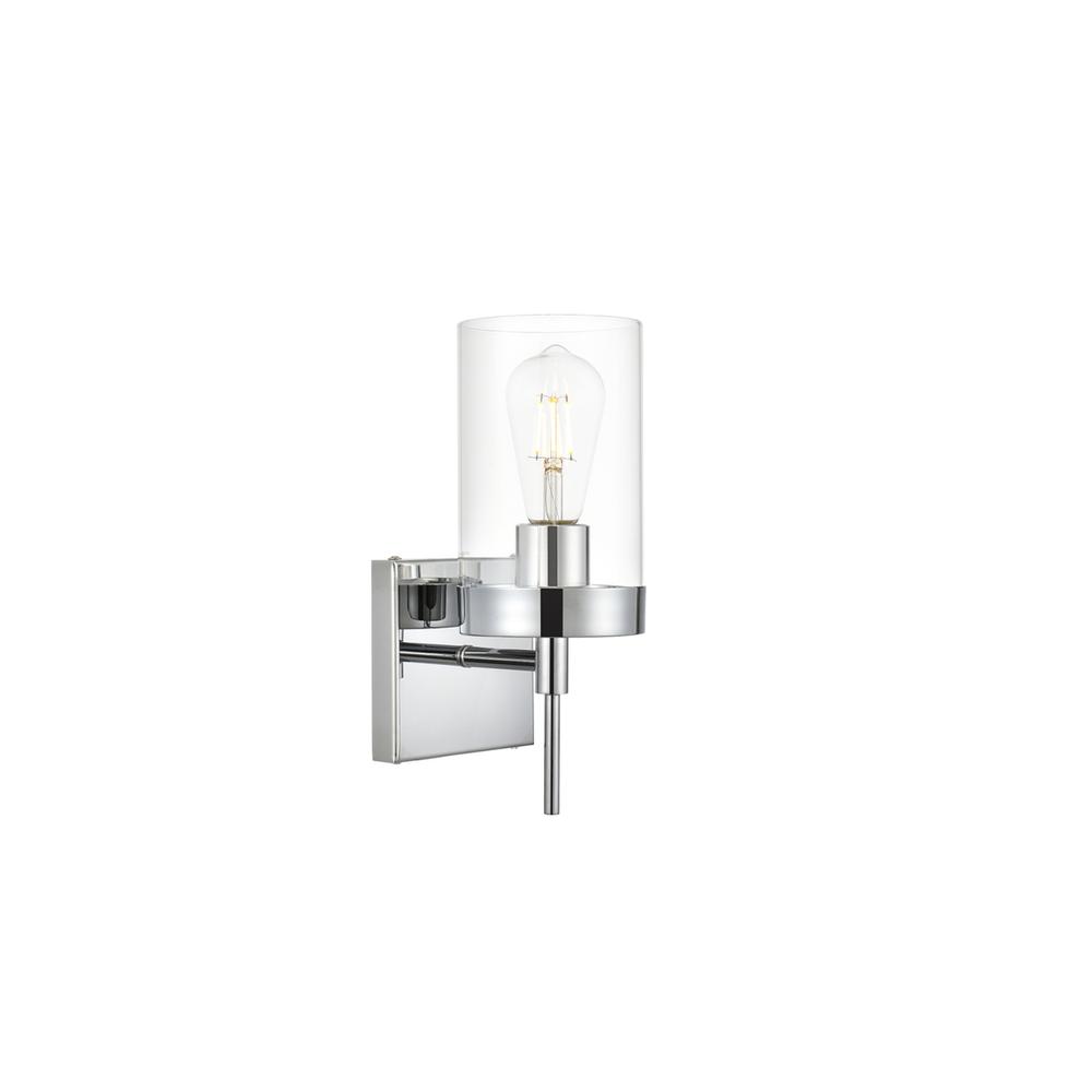 Benny 1 light Chrome and Clear Bath Sconce