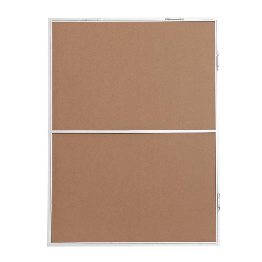 Metal frame rectangle mirror 27 inch in silver