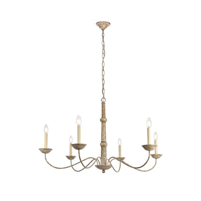 Merritt Collection Chandelier D39.8 H24 Lt:6 Weathered Dove Finish