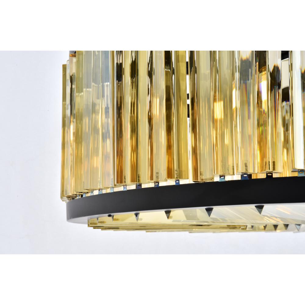 Chelsea 10 light Matte Black Chandelier Golden Teak (Smoky) Royal Cut Crystal