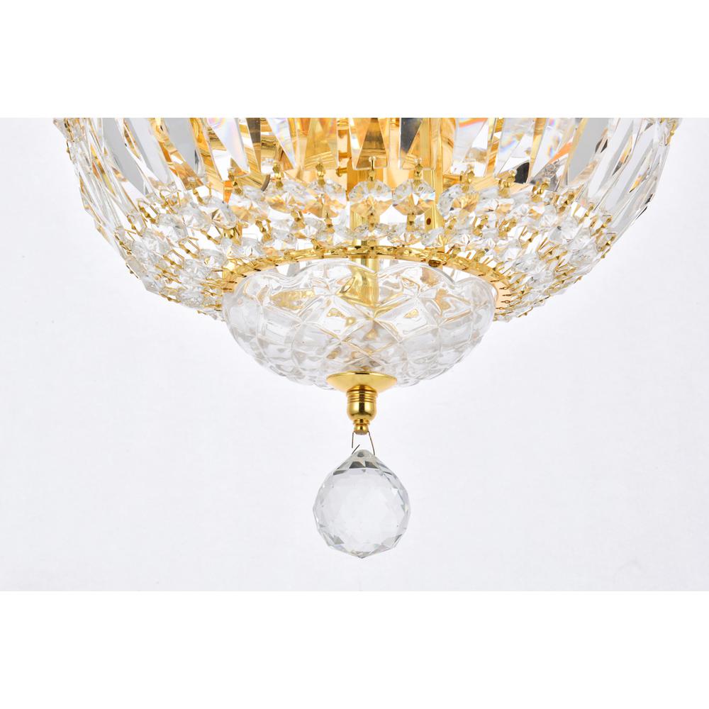 Tranquil 6 light Gold Pendant Clear Royal Cut Crystal