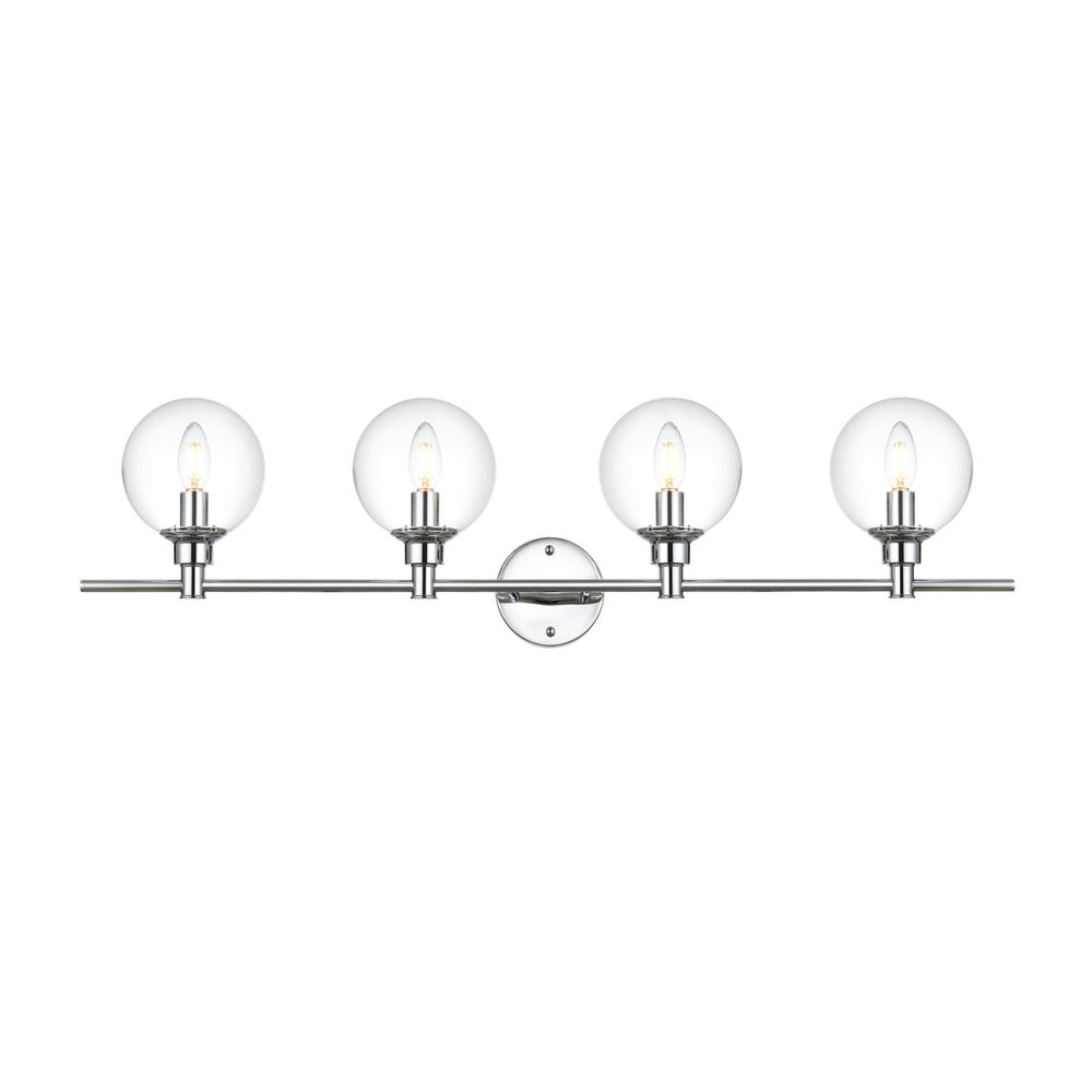 Jaelynn 4 light Chrome and Clear Bath Sconce