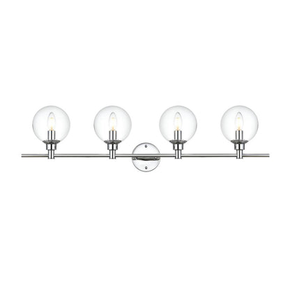 Jaelynn 4 light Chrome and Clear Bath Sconce