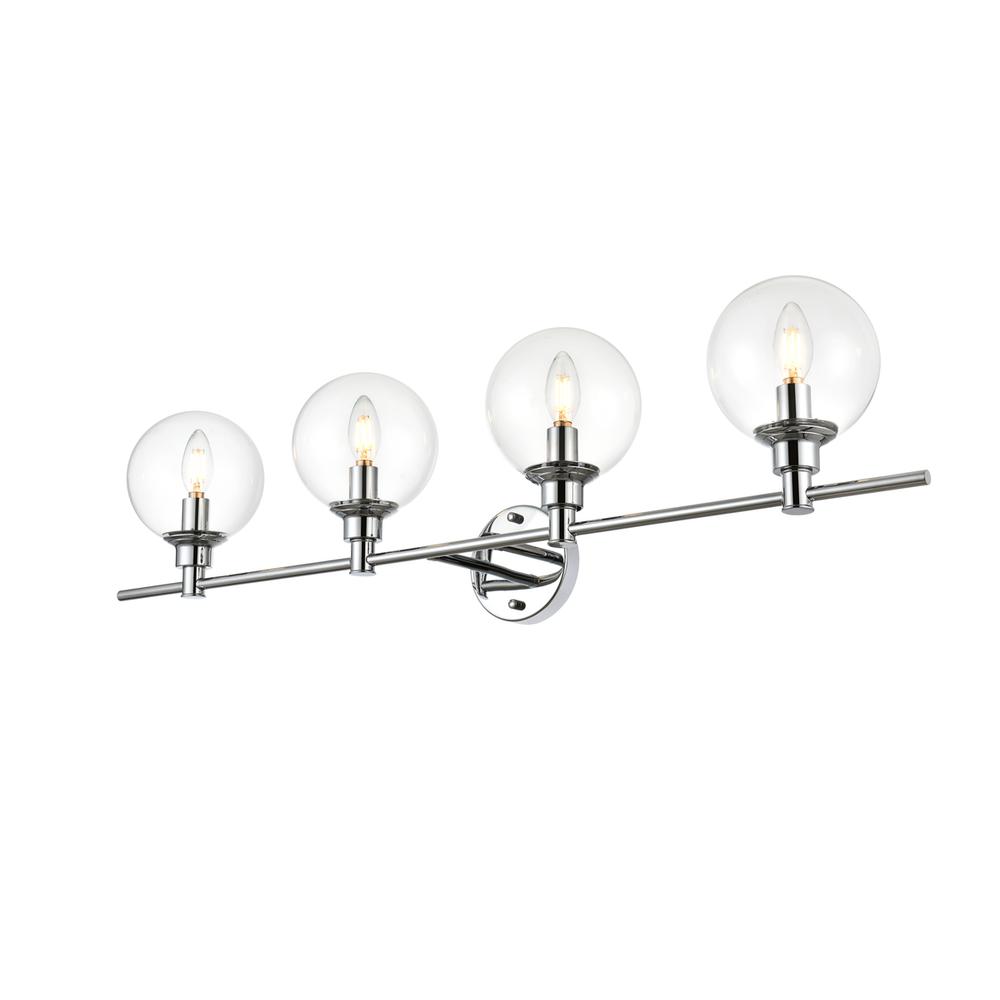Jaelynn 4 light Chrome and Clear Bath Sconce